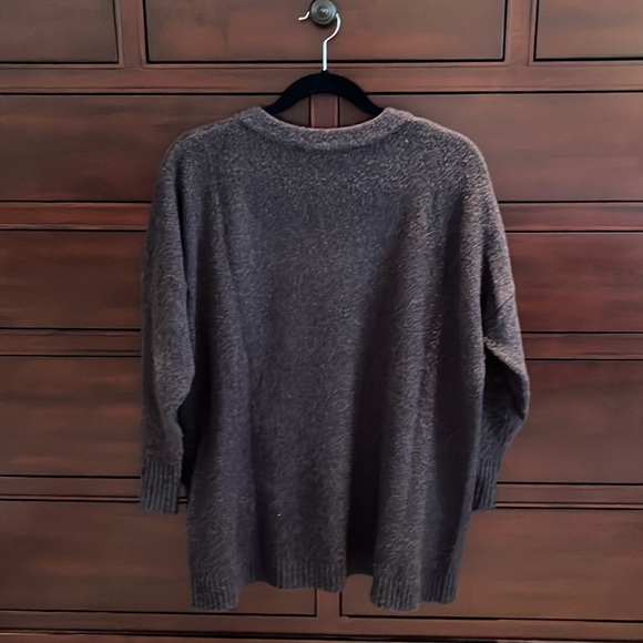 French Connection Boxy Soft Oversized Sweater size S V Neck Charcoal colour - Picture 2 of 8